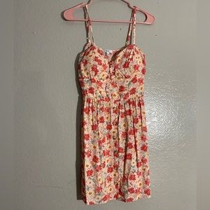 mini floral dress , thin straps